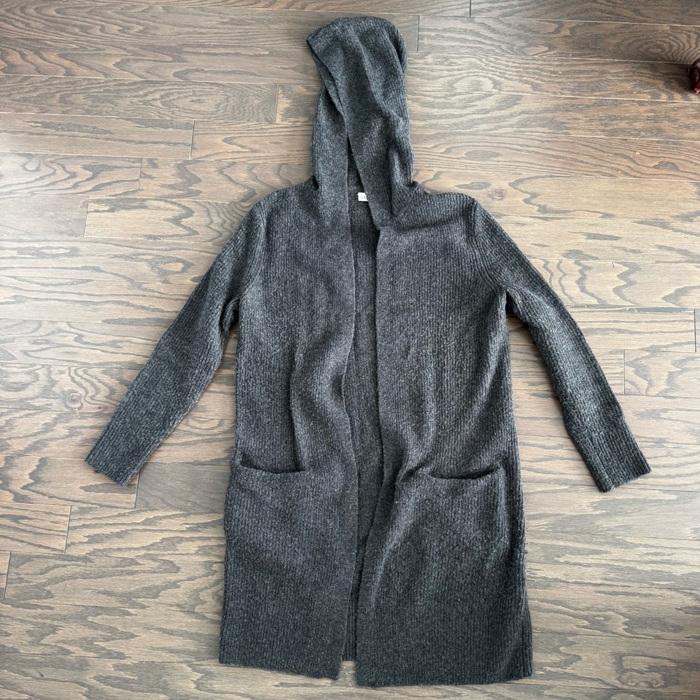 GAP Charcoal Long Hooded Cardigan Sweater - Sz XS